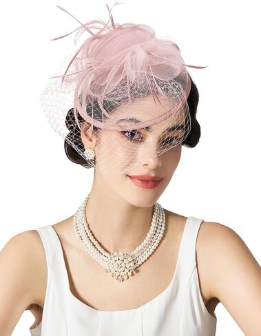 قبعات Sweetv Fascinators للنساء ، قبعات حفل شاي زهرة التول من أجل كنتاكي ديربي ، كوكتيل ، حفل زفاف ، حفلة فاخرة in Kuwait