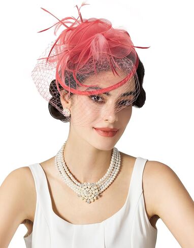 قبعات Sweetv Fascinators للنساء ، قبعات حفل شاي زهرة التول من أجل كنتاكي ديربي ، كوكتيل ، حفل زفاف ، حفلة فاخرة in Kuwait