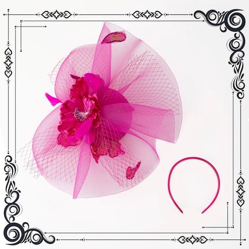 dressfan Womens Fascinator Church Derby Hats 20s Vintage Feather Headband for Derby/Wedding/Church/Tea Party in Kuwait