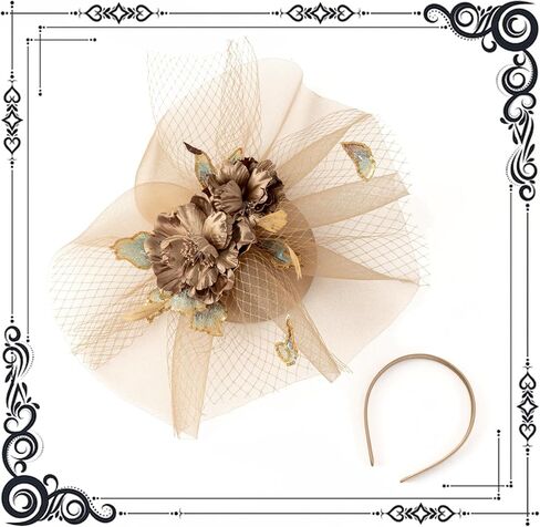 dressfan Womens Fascinator Church Derby Hats 20s Vintage Feather Headband for Derby/Wedding/Church/Tea Party in Kuwait