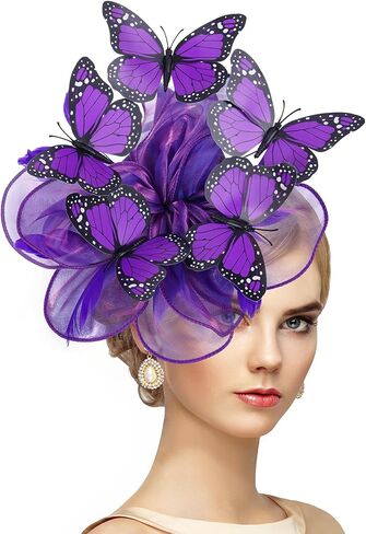 Butterfly Organza Fascinators Hats - Monarch Butterfly Tea Party Hat with Hairpin, 2025 Derby Headwear in Saudi Arabia