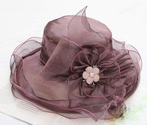 قبعة Lughinza fascinator - قبعة حفل زفاف شاي الزفاف الكنسية العريضة للسيدات in Saudi Arabia