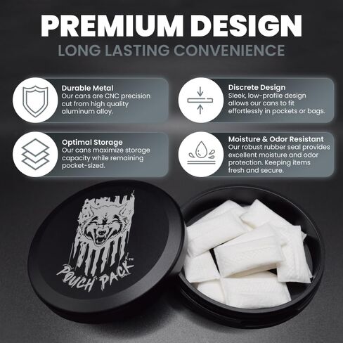 Metal Container for Zyn | Zyn Metal Can | Zyn Holder | Zyn Can | Aluminum Zyn Container | Snus Can | Zyn Tin | Zyn Case | Gift for Him | Caffeine Pouches | Slim - (Single Compartment) in Saudi Arabia