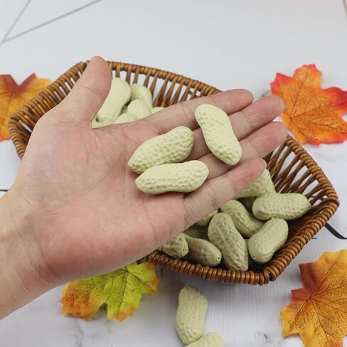 الفول السوداني الاصطناعي 50pcs مع سلة راتان مزيفة من الجوز in Kuwait