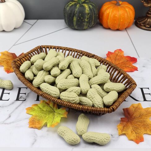 الفول السوداني الاصطناعي 50pcs مع سلة راتان مزيفة من الجوز in Kuwait