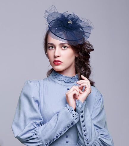 Kgromfy Women's Fascinator Derby Hats Vintage Tea Party Hat Church Cocktail Cocktail Wedding Adeval in Kuwait