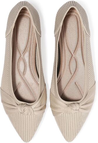 أحذية نسائية مسطحة بمقدمة مدببة مريحة ومتماسكة باليه ومسطحة مع فيونكة in Kuwait