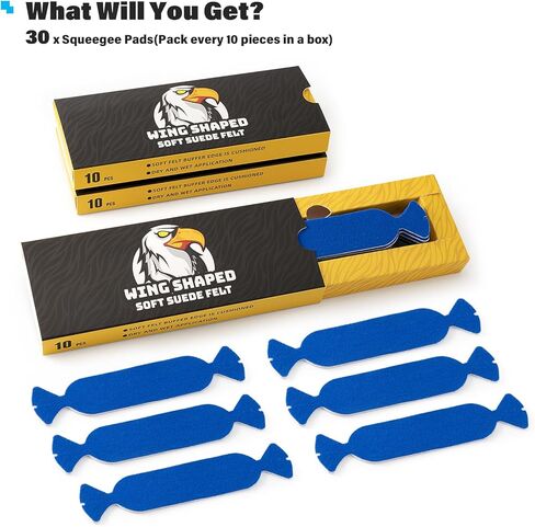 Gomake Vinyl Squeegee Buffer 30pcs مساواة مقطوعة من ألياف الدقيقة من الألياف الدقيقة للتطبيق فينيل/PPF الجاف (الأرجواني) in Kuwait