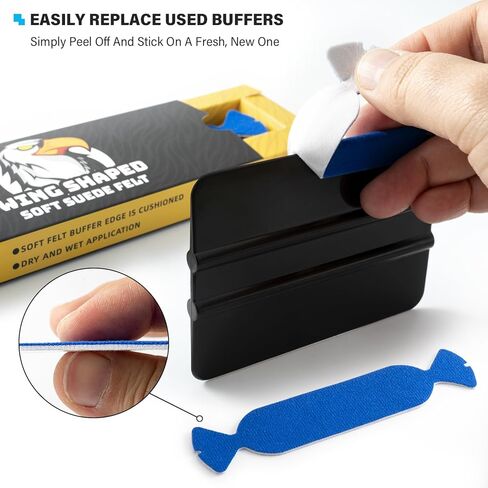 Gomake Vinyl Squeegee Buffer 30pcs مساواة مقطوعة من ألياف الدقيقة من الألياف الدقيقة للتطبيق فينيل/PPF الجاف (الأرجواني) in Kuwait