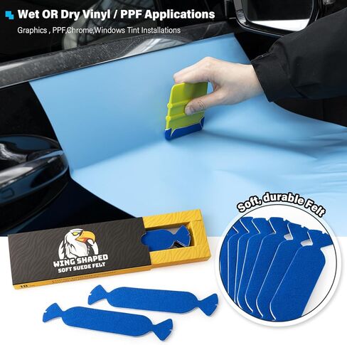 Gomake Vinyl Squeegee Buffer 30pcs مساواة مقطوعة من ألياف الدقيقة من الألياف الدقيقة للتطبيق فينيل/PPF الجاف (الأرجواني) in Kuwait