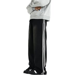 Mens Baggy Denim Jeans Casual Striped Pants Straight Wide Leg Jeans Oversized Hip Hop Pants Vintage Skater Track Jeans