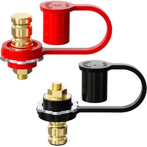 Remote Battery Terminals 3/8" Stud 250A Battery Jump Post Kit with Cover - Marine Grade Battery Terminals for Auto Truck RV Boat UTV ATV