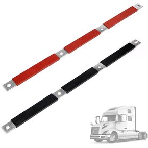242-5529 Battery Terminal Bus Bar Set (Positive & Negative), Compatible with Volvo VN/VNL/VNM Trucks, 4-Hole, OEM Replacement for 21107828 & 21107829