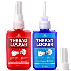 Thread Lock Kit (272 & 243) - 3.38 oz/100ml Medium & Strong Strength Removable Threadlocker - Secure Nuts, Bolts & Fasteners - Prevents Loosening, Leakage & Corrosion - Anaerobic Curing Thread Locker