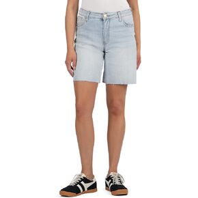 KUT from the Kloth Hailey High Rise Bermuda Raw Hem Ladies Denim Shorts