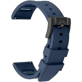 Ullchro Quick release FKM Rubber Watch Bands Fluororubber Watch Band Strap للرجال حزامًا ناعمًا للتنفس مع الإبزيم الأسود 19 مم 20 مم 21 مم 22 مم 24 ملم