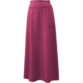Baby'O Women's Stretch Cotton Knit Panel Maxi A-Line Skirt