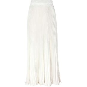 ebossy Women's Boho Satin Metallic Pleated Accordion Skirts Elastic High Waist Flowy A Line Shirring Maxi Long Skirt