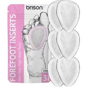 Brison Metatarsal Pads Ball of Foot Cushion 3 أزواج - منصات مشطبة للنساء الرجال العاليين الكعبين - هلام ناعمة مقدمة من النقي