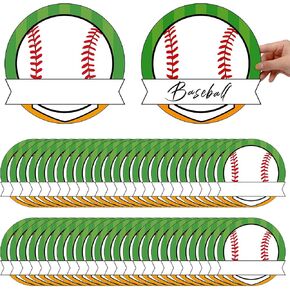 60 Pcs Team Spirit Baseball Name Cutouts Set Baseball Birthday Party Favor Theme Event Name Cutouts for Gifts Wrapping Craft Player Supplies Gifts