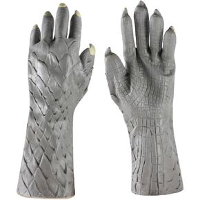 XGOPTS Halloween Latex Animal Paw Gloves Scary Dinosaur Claws Long Alien Hands Gloves Realistic Horror Reaper Costume Glove