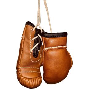 Mini Boxing Gloves for CAR Hanging Decoration TAN Leather Vintage | 0oz | Retro by GEOFFREY