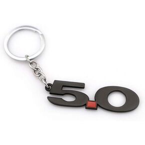 SunteeLong 5.0 Car Keychain Key Ring Replacement for 2011~2014 Mustang GT 500 Cobra (Black Red)