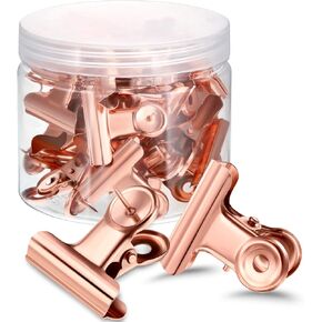Outus 30 Pieces Push Pins Clips Thumb Tacks with Clips Cork Board Tacks Bulldog for School Artworks Projects on Cork Board Photos Documents on Bulletin Board No Holes for The Paper