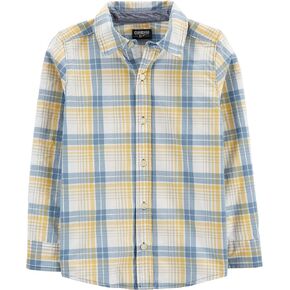 Oshkosh b'gosh الأولاد الطويل الأكمام المنسوجة القميص