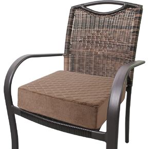 وسادة معززة للبالغين - 18 "x18" x5 "وسادة المقعد المتوسطة للمنزل والمكتب والكراسي المتحركة - غطاء مخملي قابل للغسل مع طبقة مقاومة للماء وقاعدة غير قابلة للانزلاق - تخفيف آلام الظهر - بني