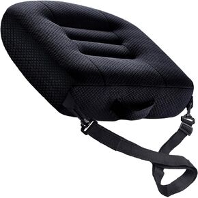 Universal Booster seat Cushion Portable Design Breathable mesh Design Improve Vision Improve Sitting Posture Stress Relief Driving Office Family Outdoor-Design with Straps-Black