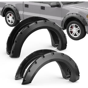 OE Factory Fender Flares Compatible for 2009-2014 Ford F150 F-150 Styleside (Not Compatible for Platinum and Raptor models) Smooth Black Paintable Wheel Flare Front Rear 4PCS
