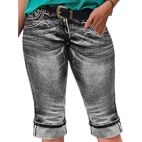 Flamingals Denim Short for Women Cuffed Hem Low Rise Bermuda Denim Shorts Raw Hem Denim Bermuda Shorts 2024 Trendy