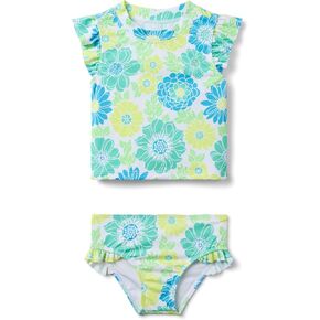 Janie and Jack Girls' Floral Rashguard Swim (Toddler/Little Big Kid)