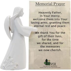 Memorial Card Stand | Sweet Angel Statue That Displays Your Loved One's Prayer Card | Sympathy Gift | Thoughtful Christian Home Decoration