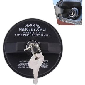 1 PC Car Fuel Tank Cap with Lock and Key, ABS Plastic Anti-theft Fuel Tank Cap, Locking Cap Adapter Replaceable Accessories, Universal for Most Cars (Black)