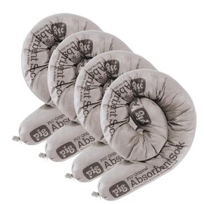 PIG Original Absorbent Sock - Oil Absorber Snake - 4-Pack - 3" x 42" - Gray - PM50011