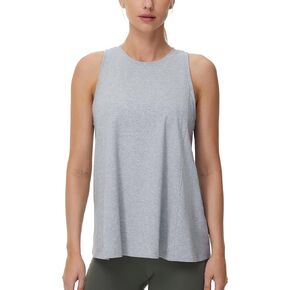 THE GYM PEOPLE Women's Crew Neck Workout Tank Tops Loose Fit Sleeveless Athletic Yoga Running Shirts
