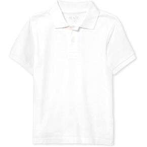 The Children's Place Boys' Uniform Pique Polo, White, XL (14 husky)