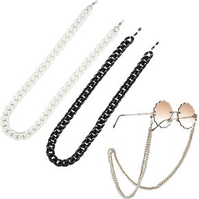 3PCS Acrylic Glasses Chain, Stylish Beaded Glasses Lanyard Around Neck, Sunglasses Strap Mask Chain for Girl