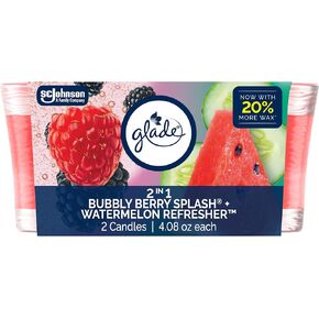 Glade 1-Wick Scented Candle Jar, 2in1 Moonlit Walk & Wandering Stream, Air Freshener Infused with Essential Oils, 4.08 Oz, 2 Count