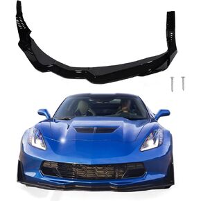 ZXMOTO Front Lip Spoiler SPOILER SPLITER BODY KIT ABS FIT لـ CHEVROLET CORVETTE C7 2014 2015 2017 2017 2018 Gloss Black with Winglets (ليس لـ ZR1)
