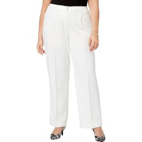 Kasper Women's Plus Size Stretch Crepe Pant ، Ice Vanilla Ice