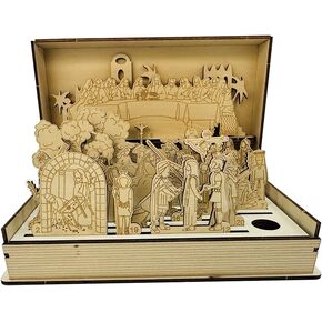 FamilyEaster Holy Week Gift – DIY Wooden Easter Book Kit, Resurrection Scene Decor, Christian Easter Decoration, Handmade Holy Week Keepsake, Unique Religious Table Display for Home & Church.
