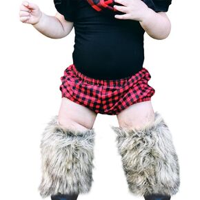 MBMSHEGH Kid Girl Faux Fur Leg Warmers Solid Color Soft Cozy Fuzzy Boot Cuff Cover Party Costumes Winter Clothes