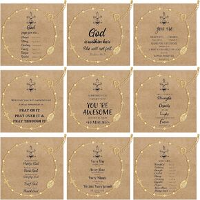 COLOYAN 9PCS Rosary Cross Bracelet for Women Faith, Cross Pendant Bracelet Charm Link Chain, Adjustable 14K Gold Plated Cross Bracelets Jewelry for Her