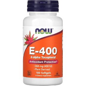 Now Foods - Vitamin E D Alpha Tocopheryl Acetate 400 IU - 100 Softgels