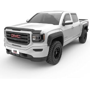 EGR 301581-SuperGuard Hood Shield Compatible with 2014-2019 GMC Sierra 1500 / 2500HD / 3500HD - Dark Smoke Bug Deflector - UV-Resistant Acrylic - No Drill Install - Made in the USA