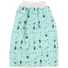 Wearable Incontinence Bed Pads Washable,Adult Diaper Skirt,Wearable Incontinence Mat,Washable Cotton Cloth Reusable Diaper Bed Pad (L)