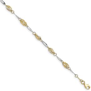 Avariah Gold 14k نغمة نغمة مصقولة الرابط الرابط Anklet - 10 "
